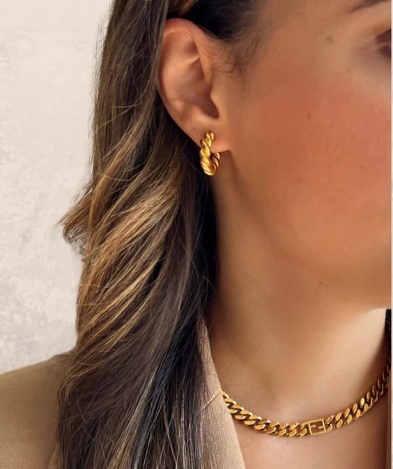 Gold Mono Earring example 1