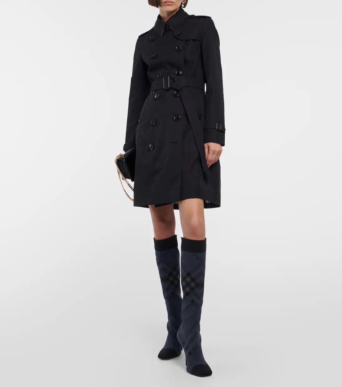 Burberry black short trench