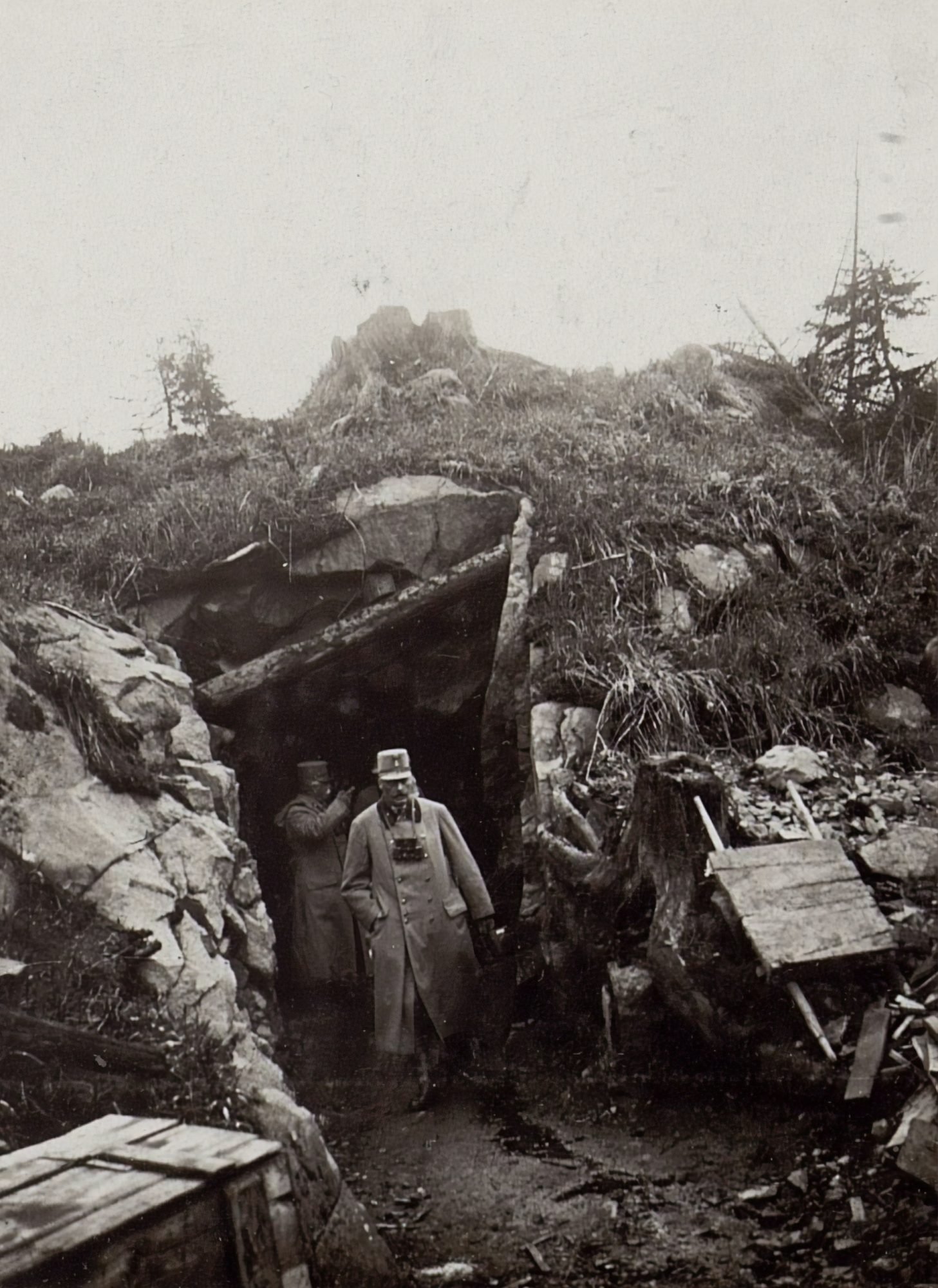 Photo of a trench worn during the war