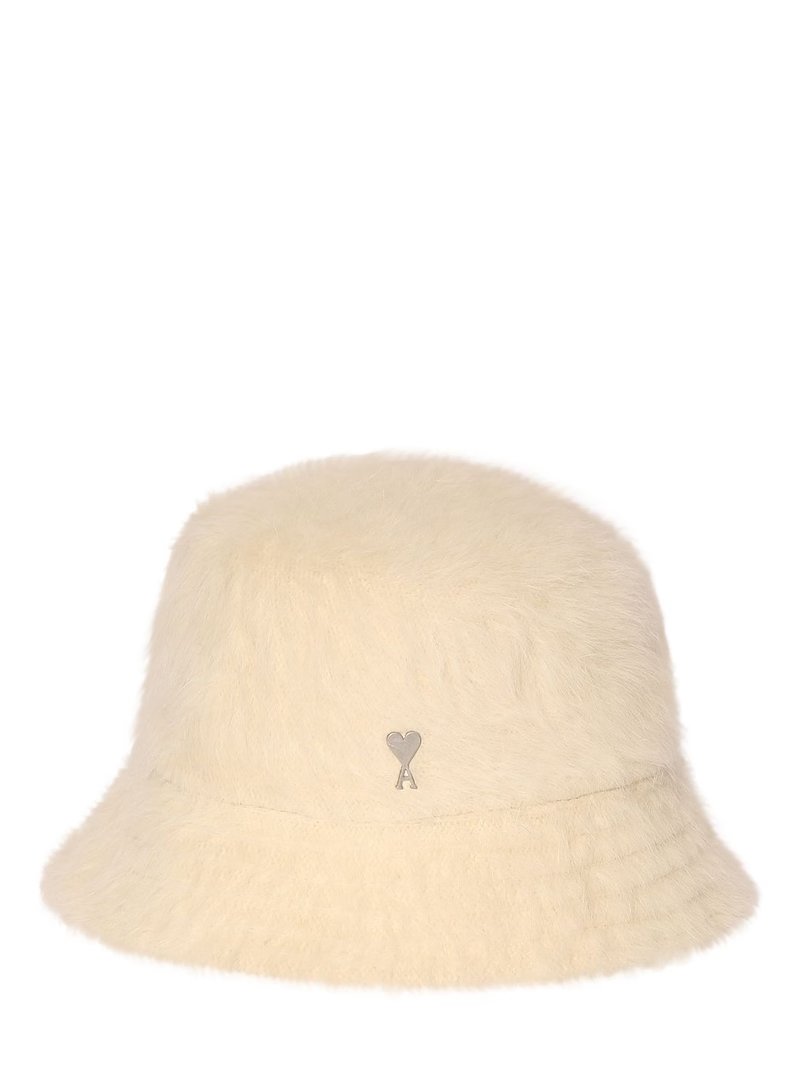 Beige textured wool bucket hat AMI Paris