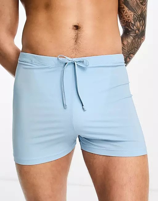 Light blue swim trunks by Bolongaro Trevor