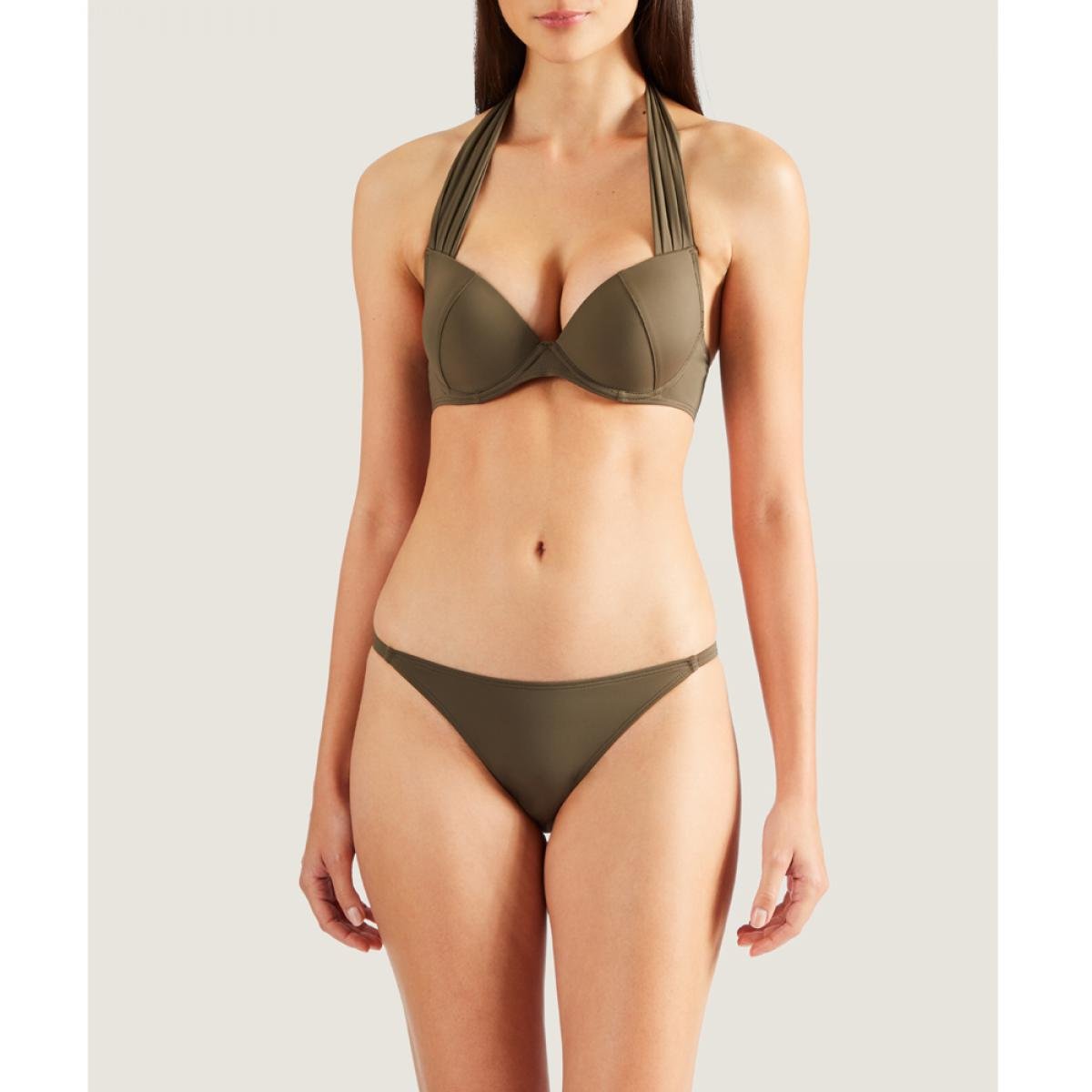 Khaki plunging swimsuit Aubade