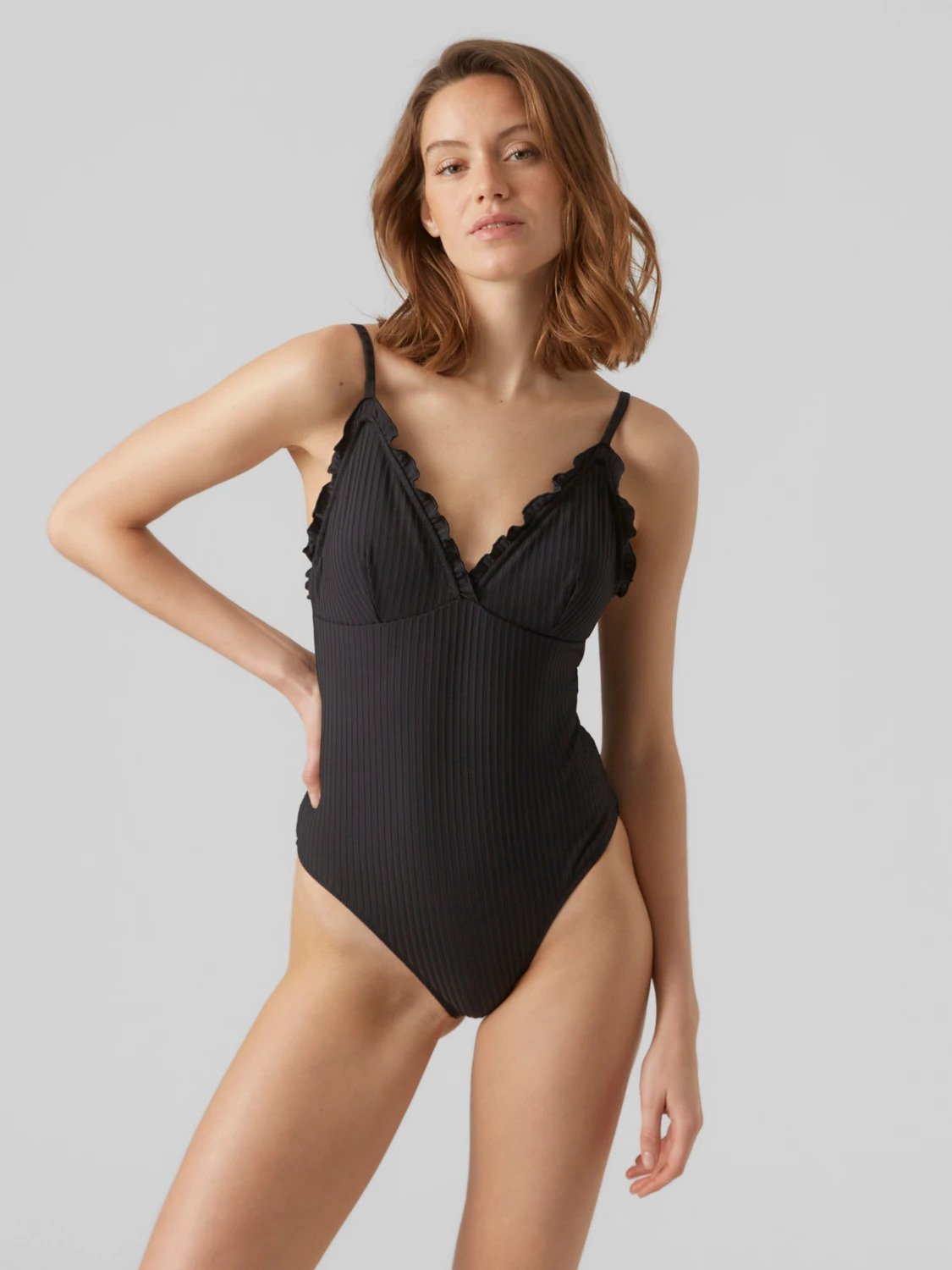 Black One-Piece Swimsuit with Underwire