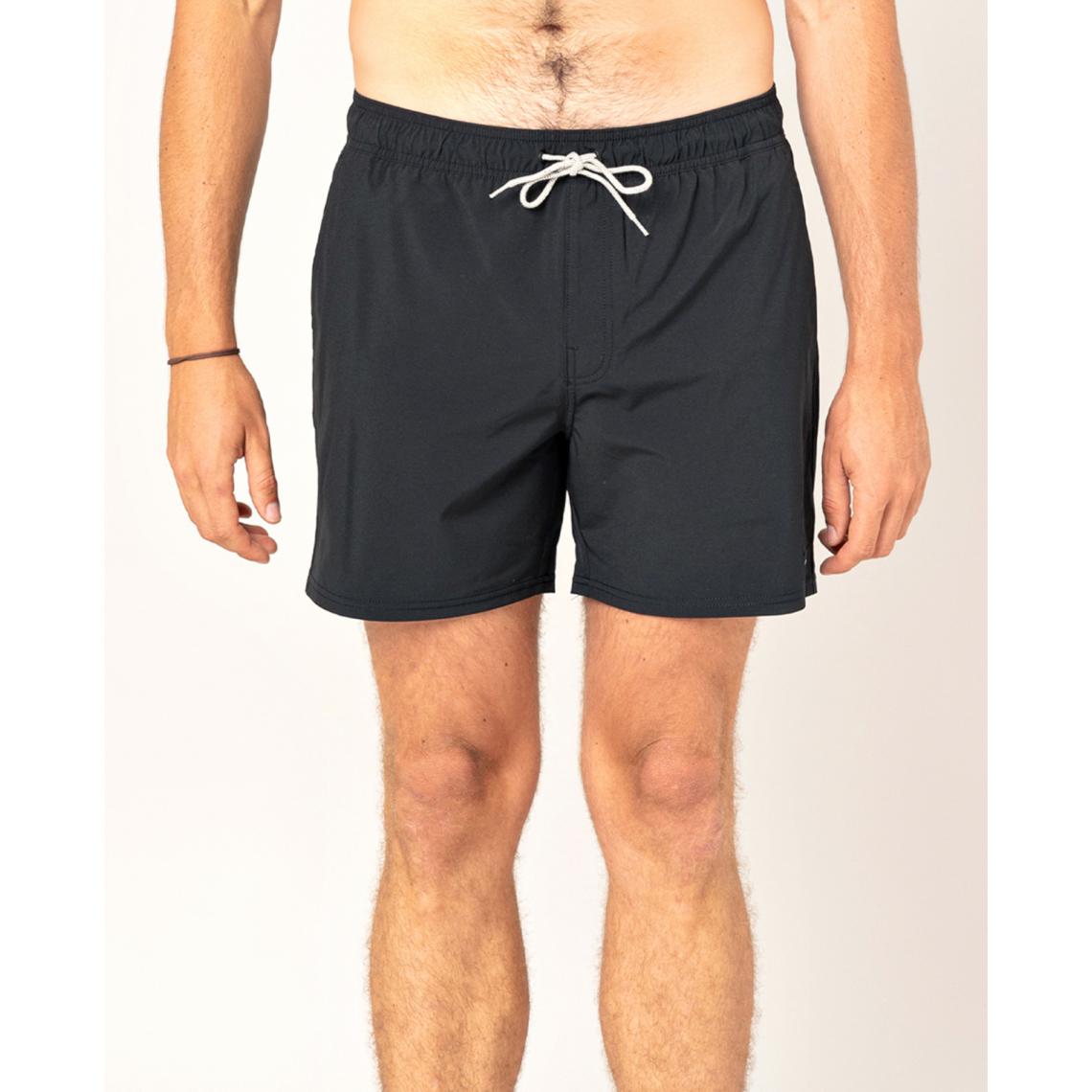 Black flat waist swim trunks by Rip Curl