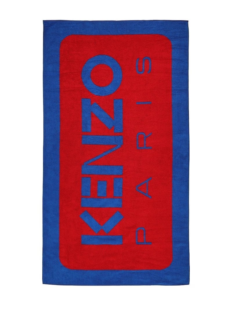 Kenzo printed cotton beach towel logo