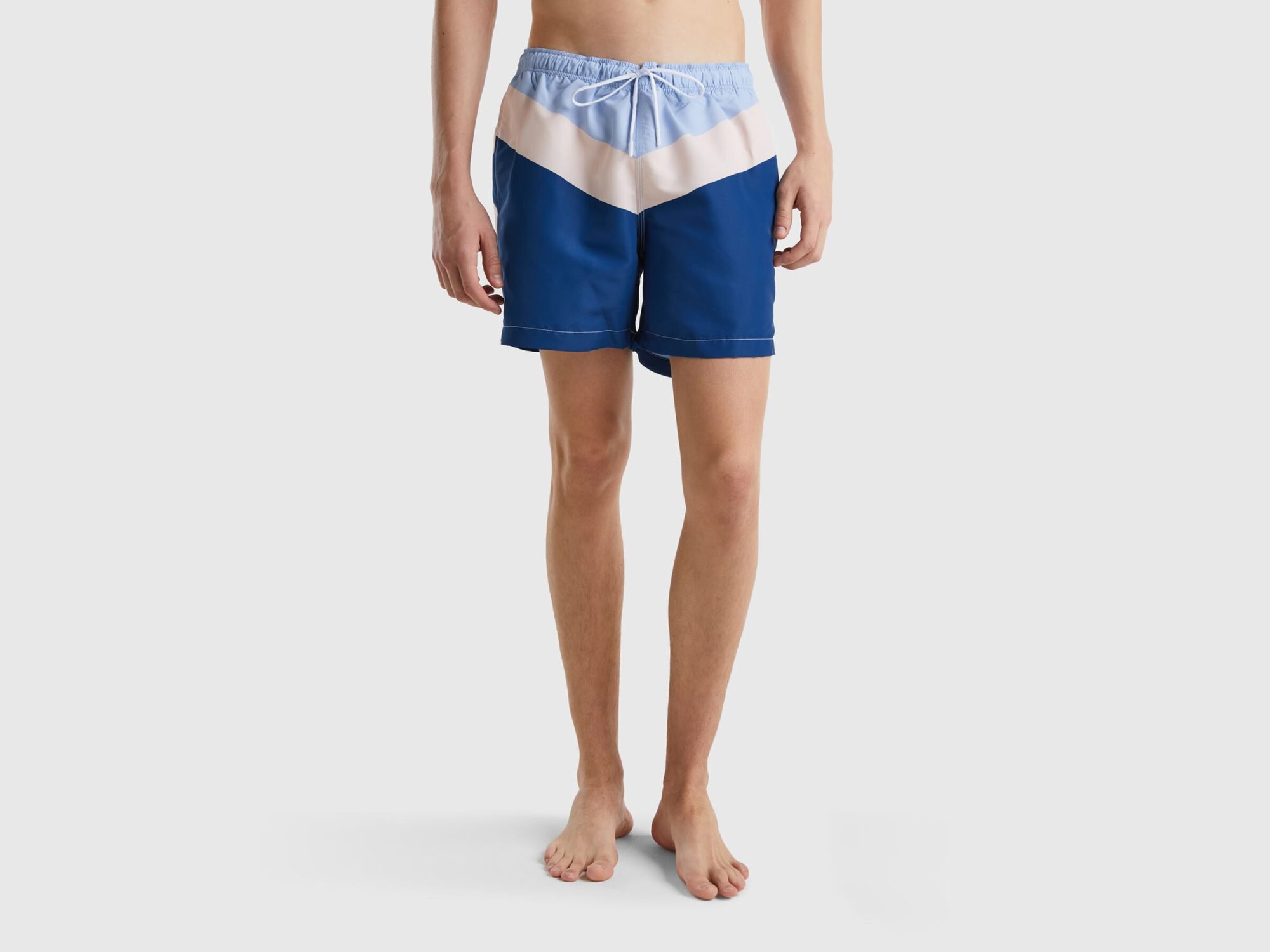 Blue and white United Color of Benetton swim shorts