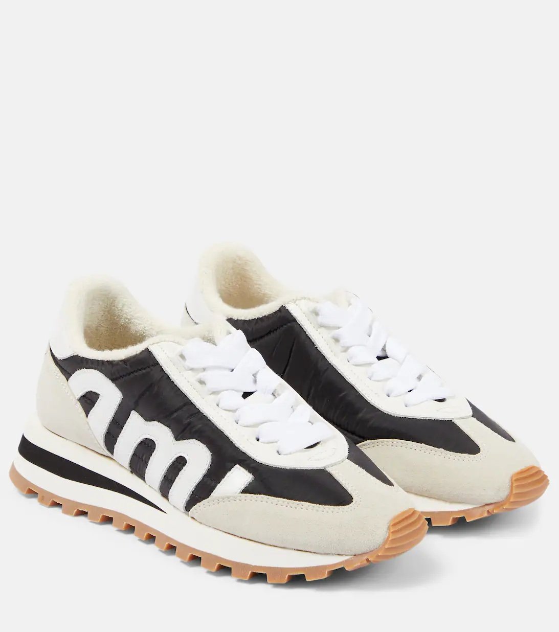 Beige and black AMI Paris sneakers