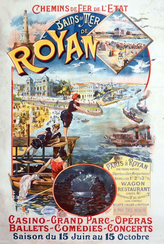 affiche chemin de fer royan bain mer