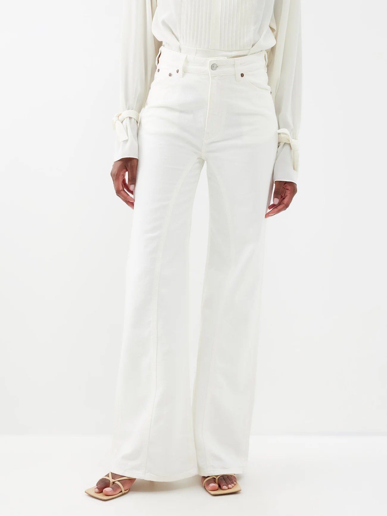 Victoria Beckham white straight jeans