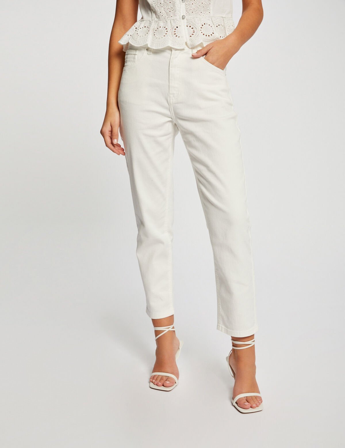 Morgan white straight pants