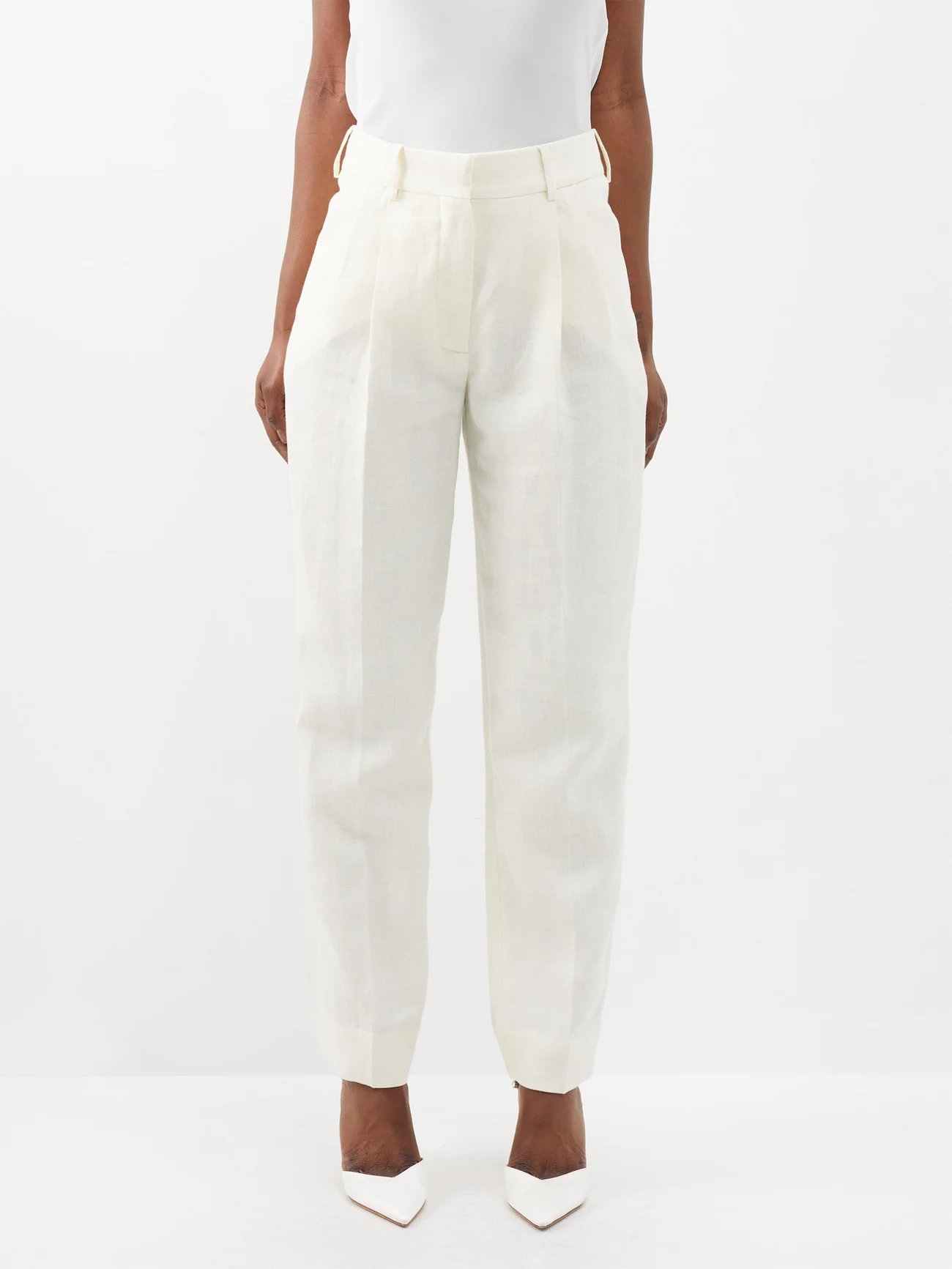 Blazé Milano white linen mixed pants