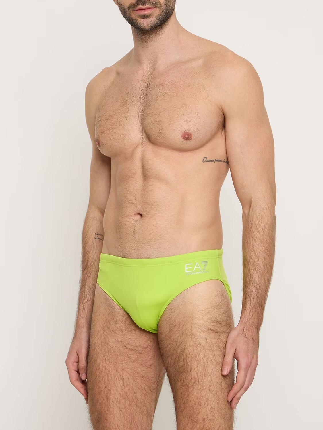 slip de bain minimaliste vert emporio armani