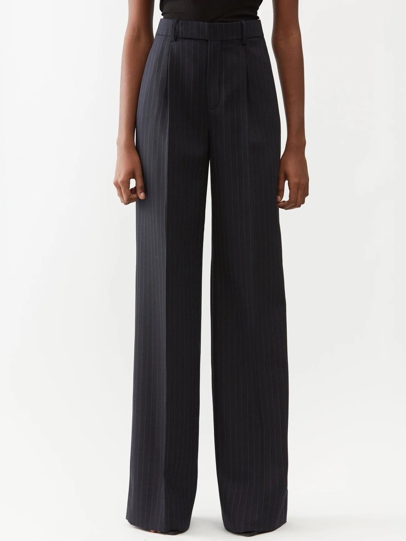 Pantalon évasé rayé Saint Laurent