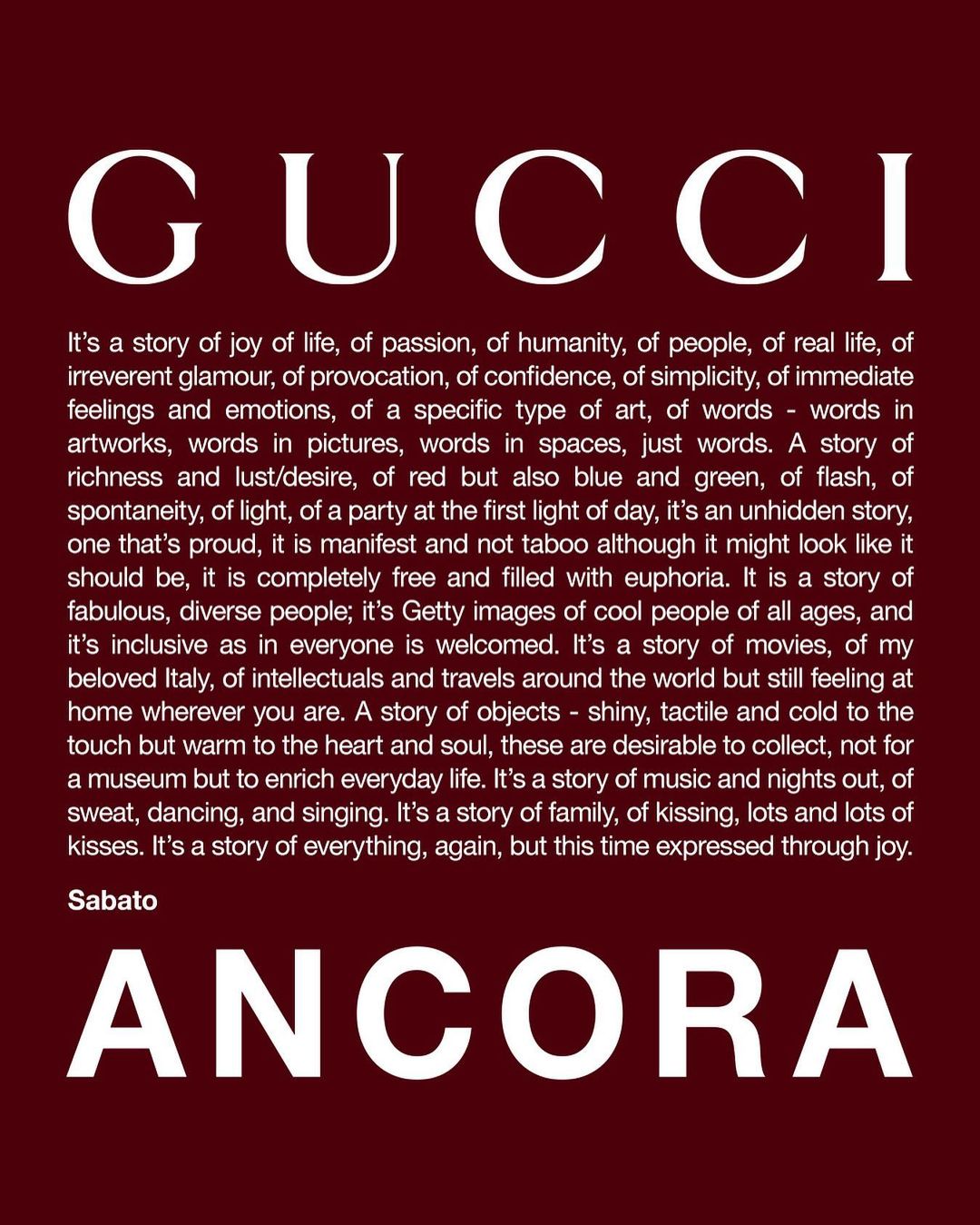 manifeste gucci ancora