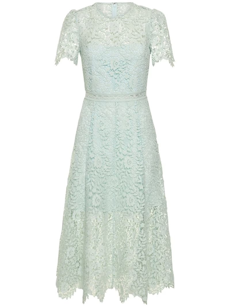 Self-Portrait Blue Lace Midi Dress