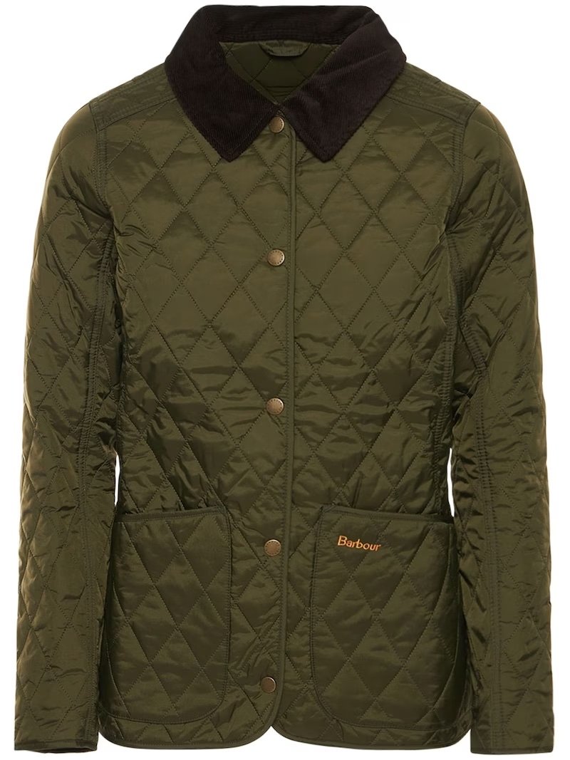 Khaki quilted jacket by Barbour