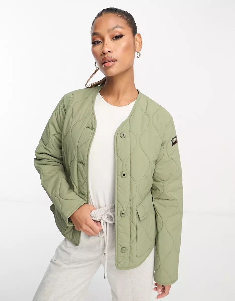 Khaki quilted jacket by Napapijri