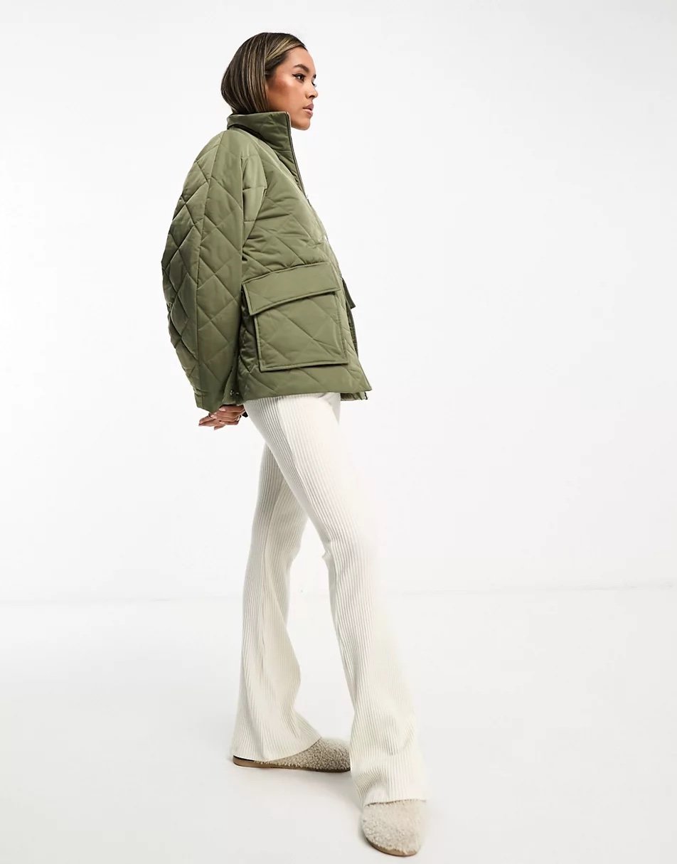 Khaki quilted jacket by & Other Stories