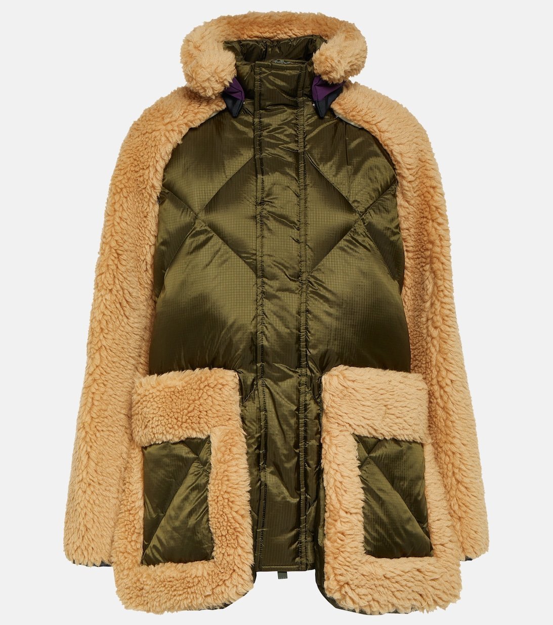 Khaki quilted jacket by Sacay