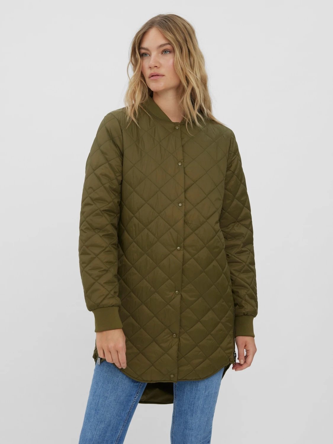 Khaki quilted jacket by Vero Moda