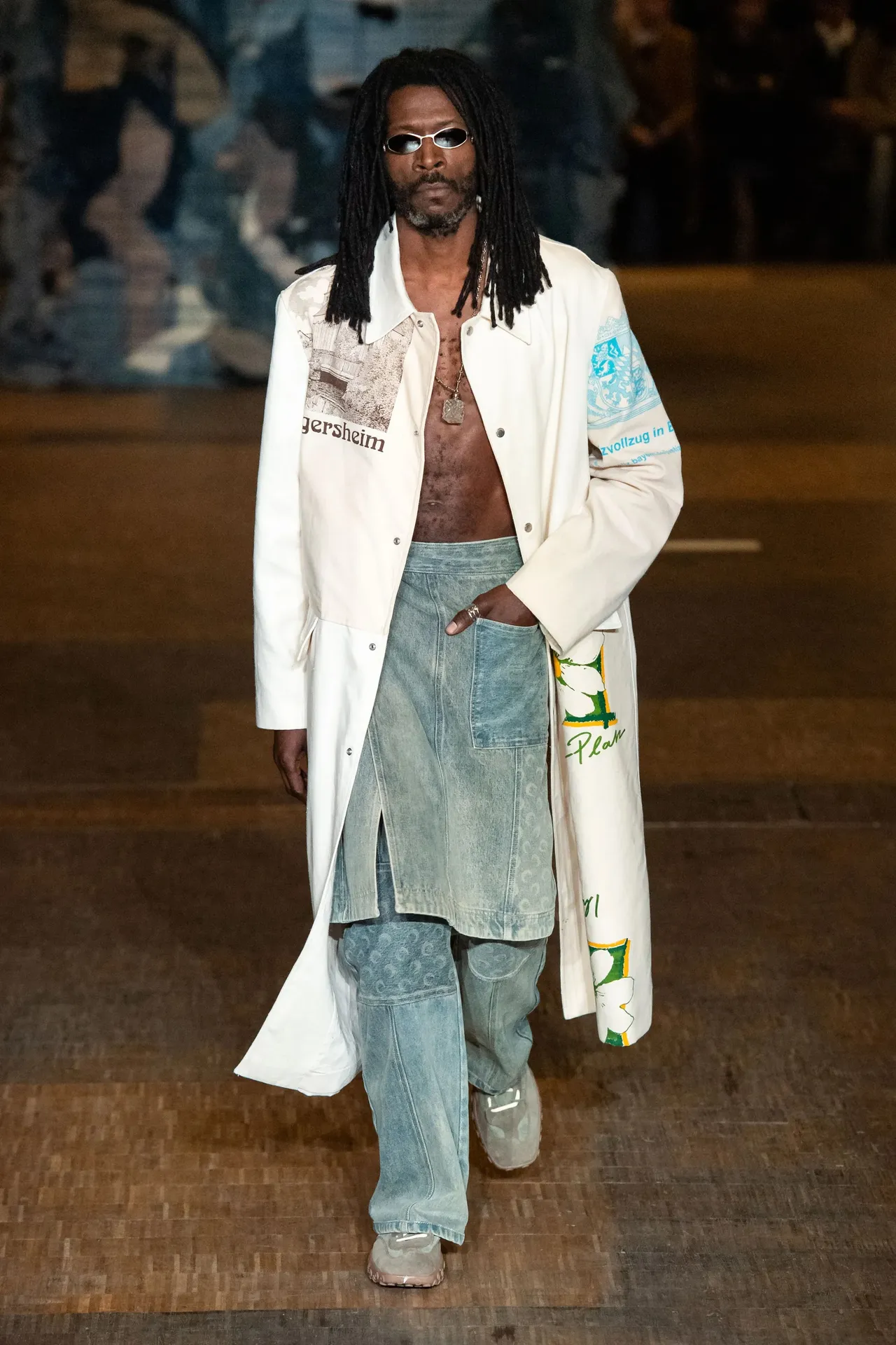 The skirt over the pants