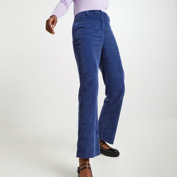 Blue corduroy pants for women by Monoprix