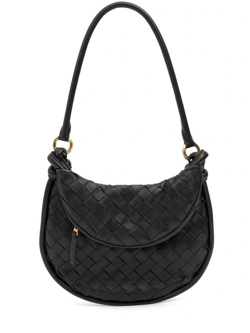 Textured leather half-moon bag Bottega Veneta