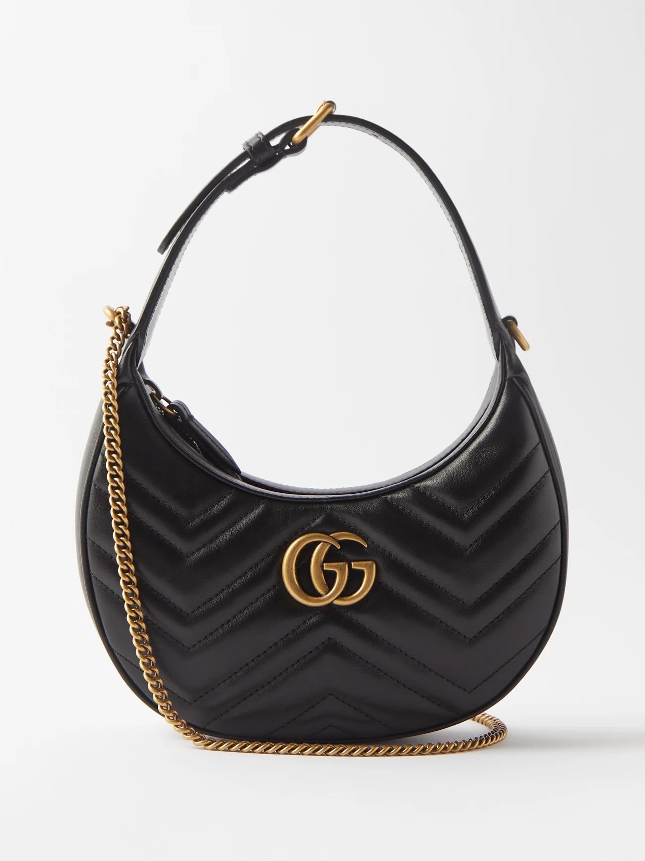 Quilted Gucci half-moon bag