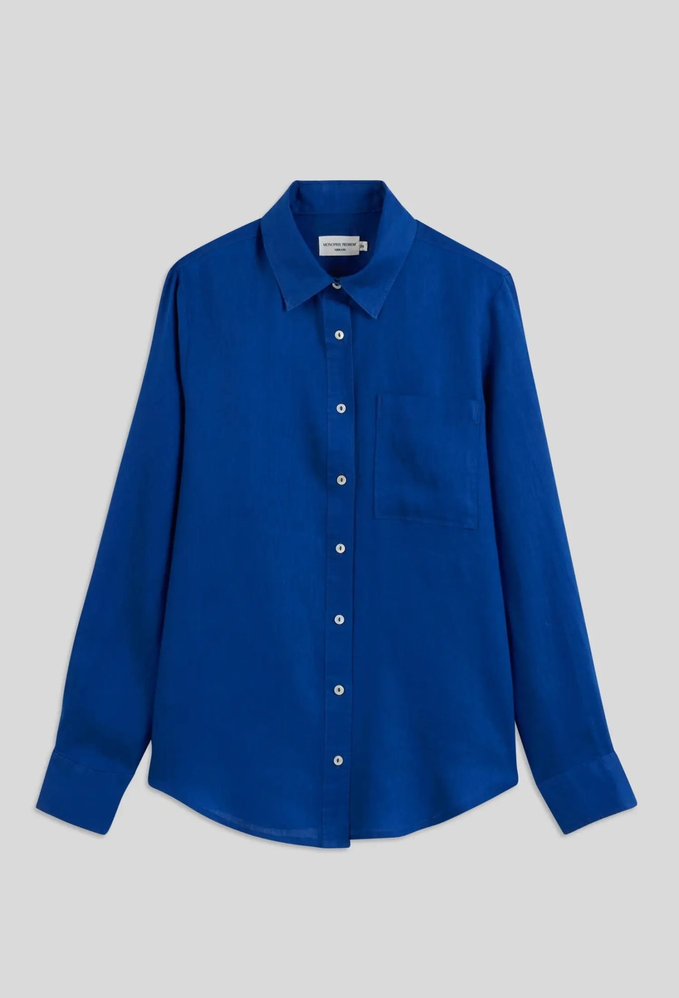 Monoprix Premium blue linen shirt