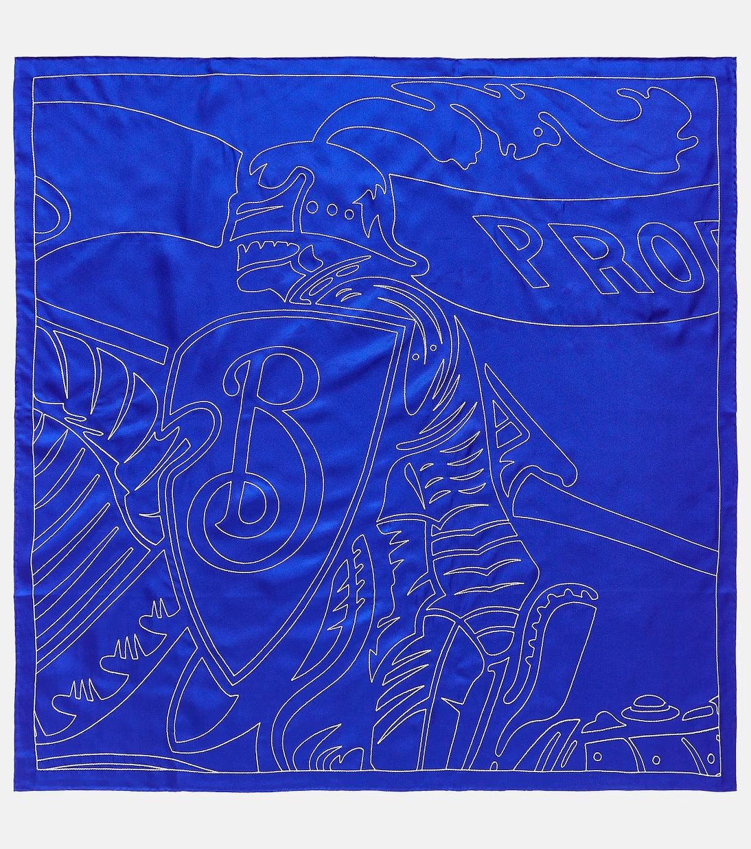 Burberry cobalt blue silk scarf