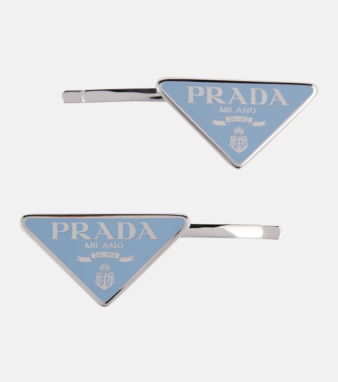 Prada silver hair clips