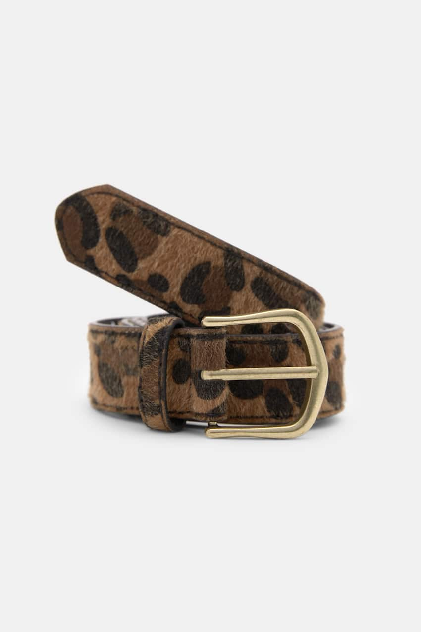 Leopard print belt with buckle Pull & Bear