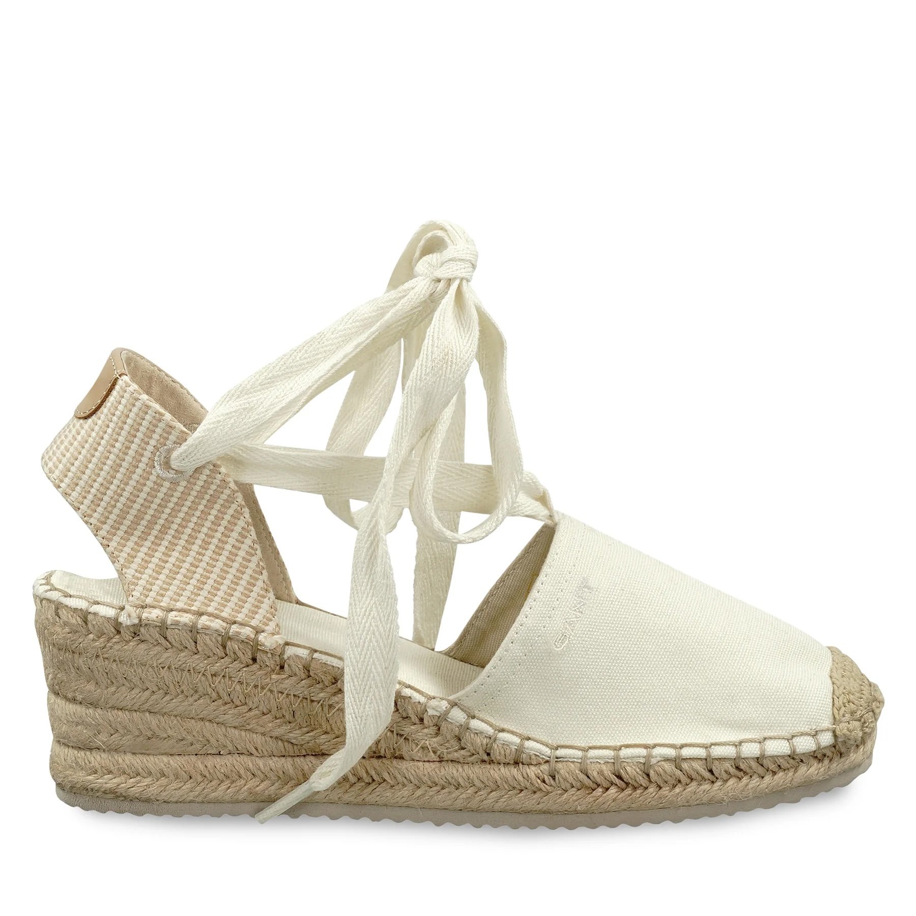 White lace-up wedge espadrilles from Gant