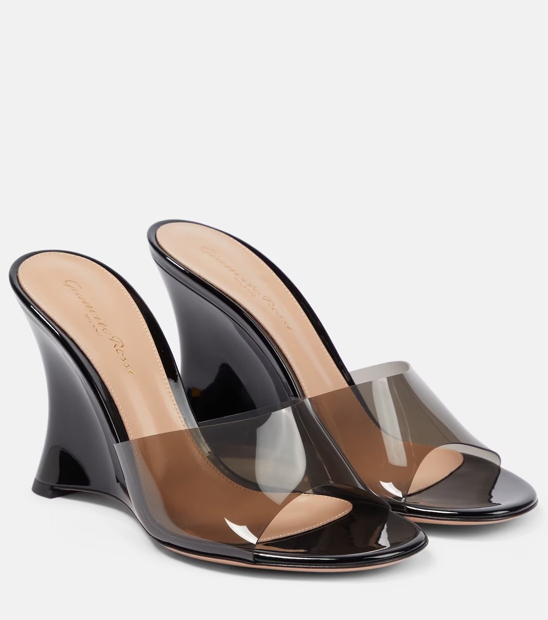 Wedge mules with transparent section Gianvito Rossi