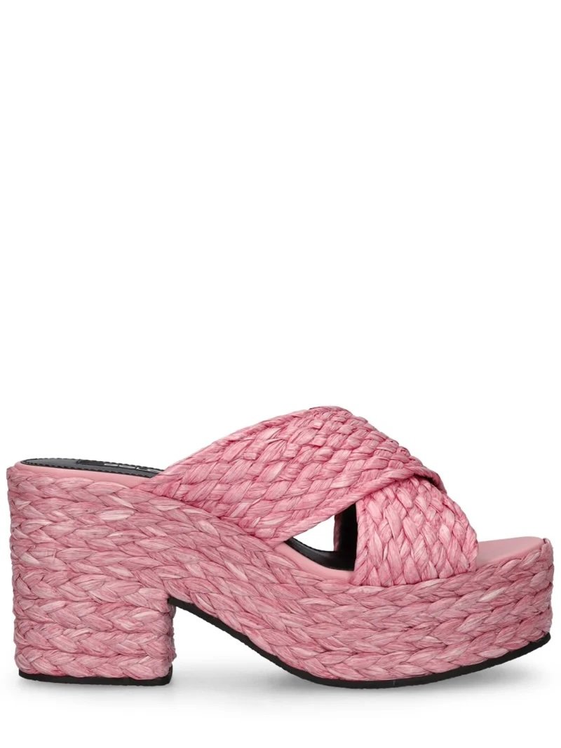 Raffia effect wedge mules Sergio Rossi