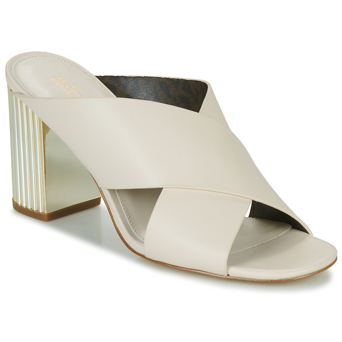 White mules with raised heels Michael Kors