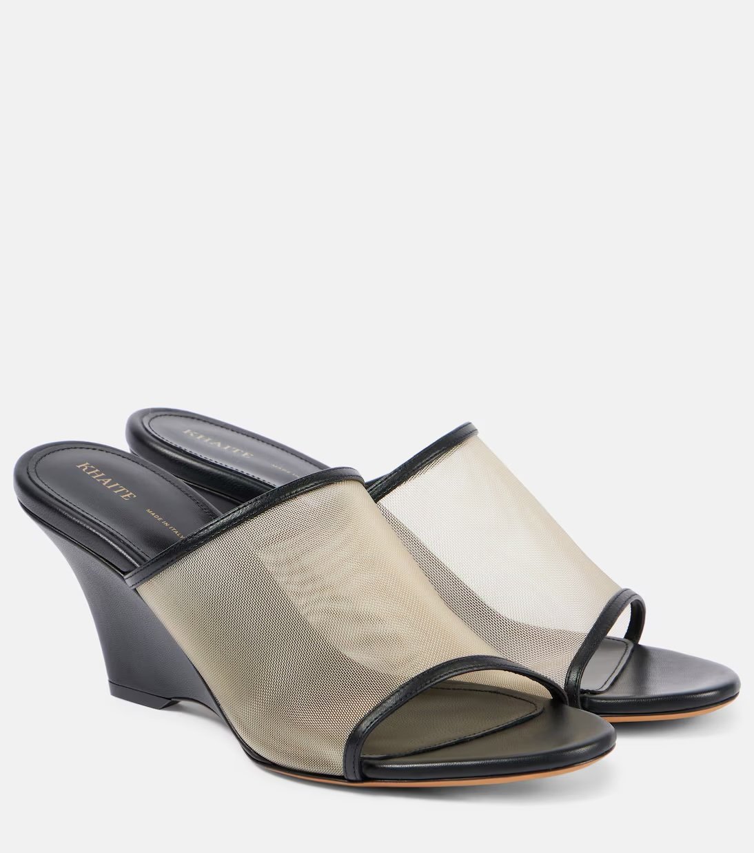 Leather and mesh mules Khaite