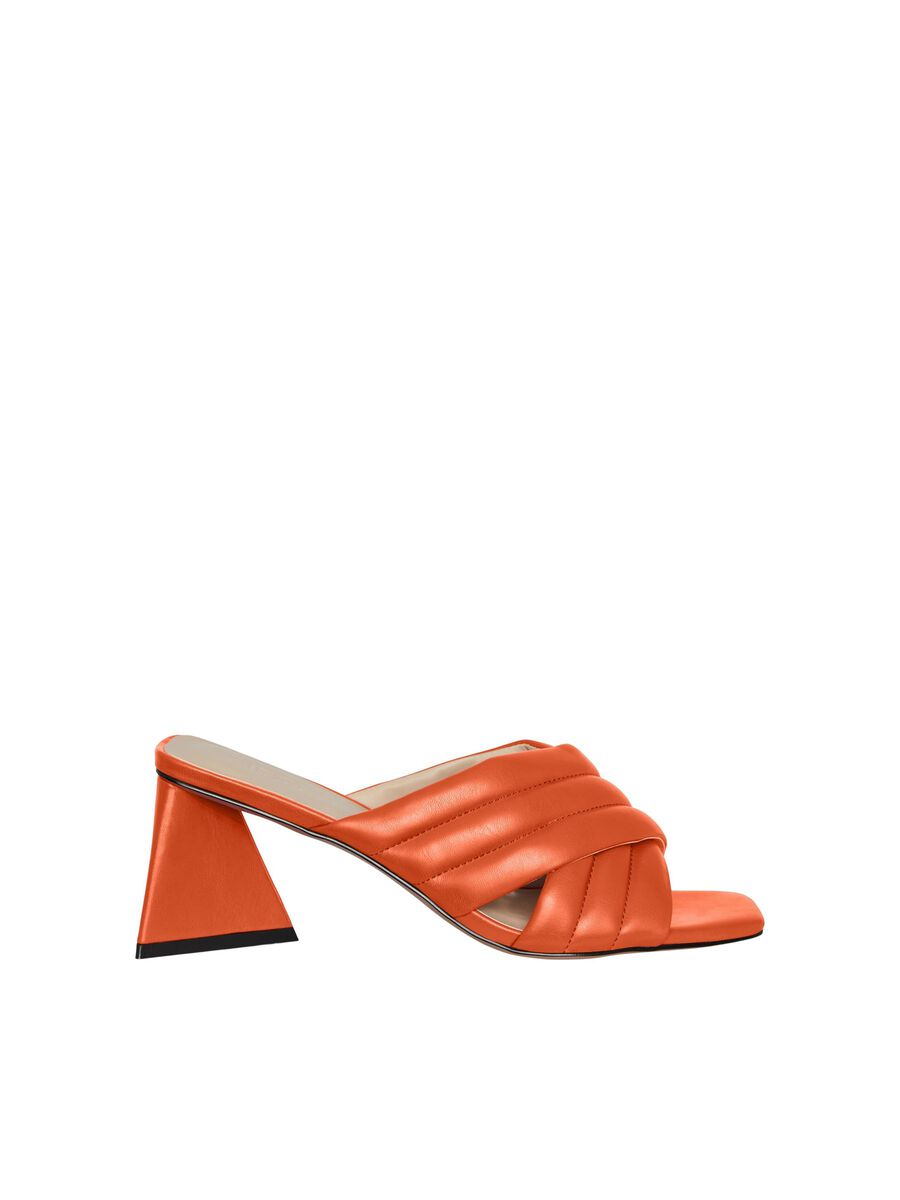 Orange graphic heeled mules Pieces Shoes