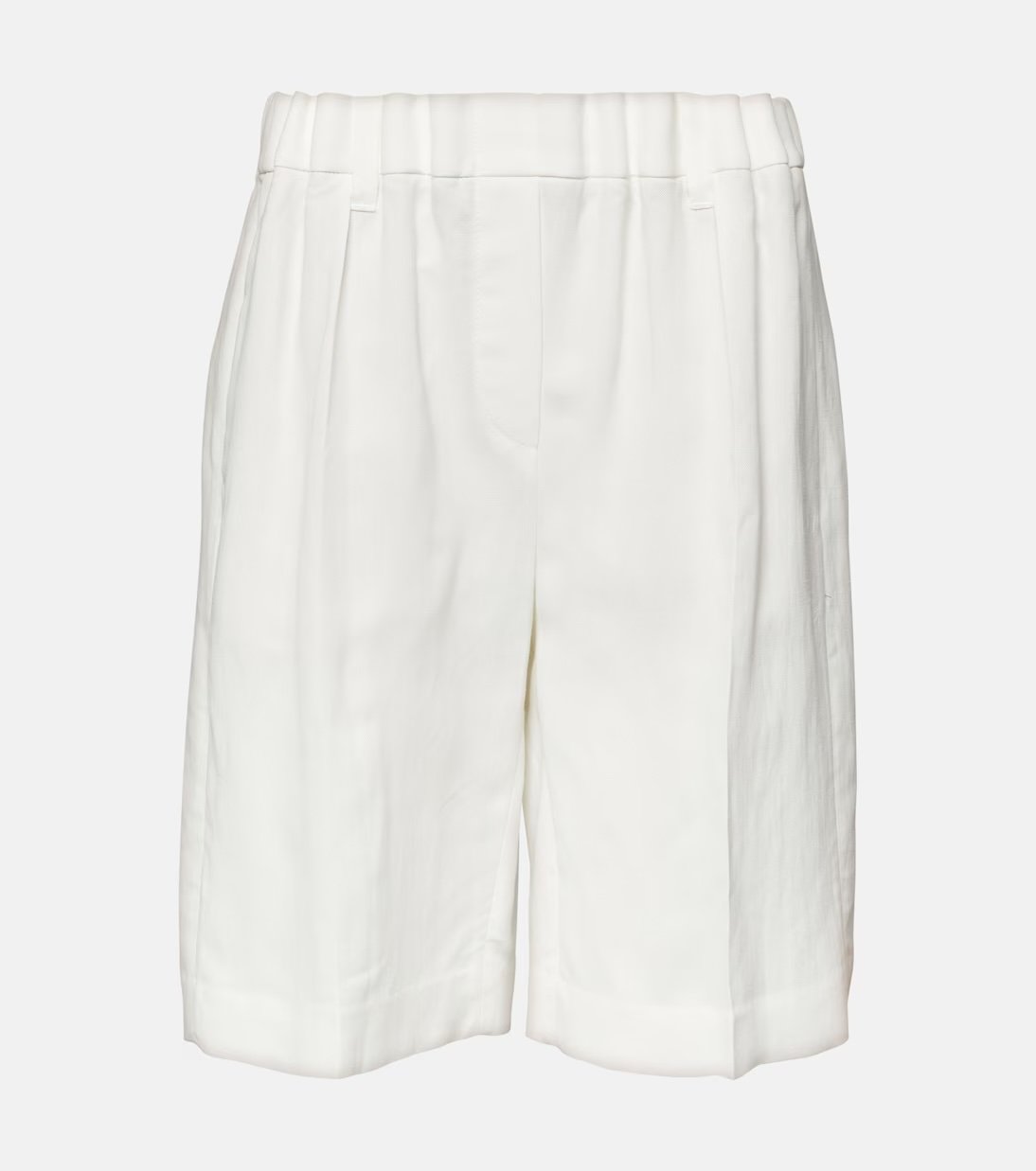 long white linen shorts Brunello Cucinelli