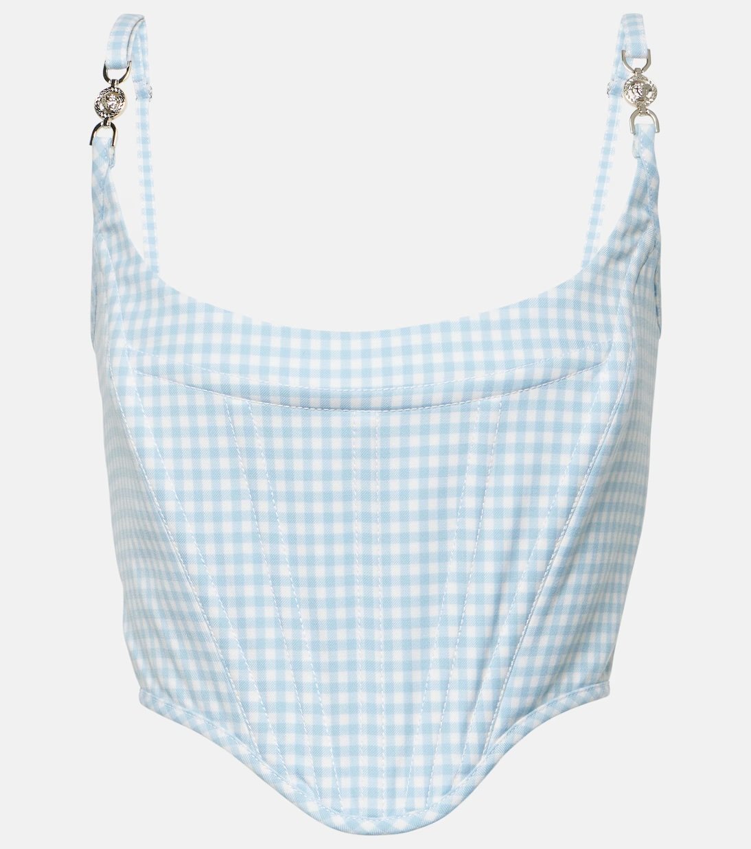 Blue gingham top Versace