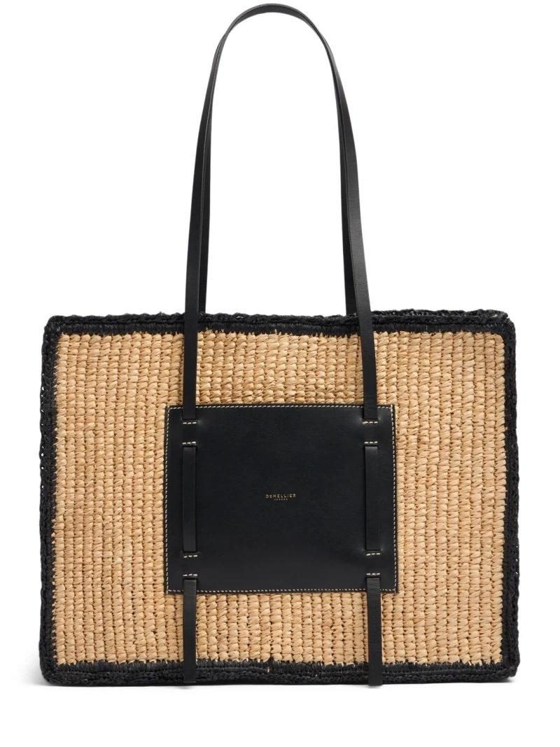 Black Demellier Raffia Bag