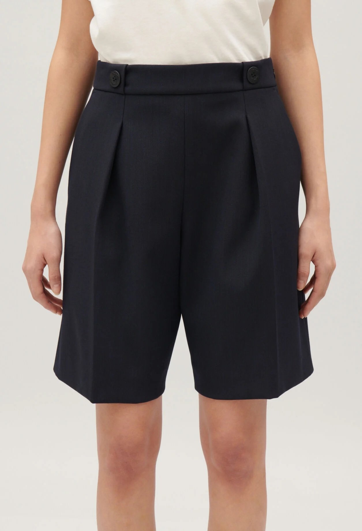 Navy pleated jort bermuda Claudie Pierlot