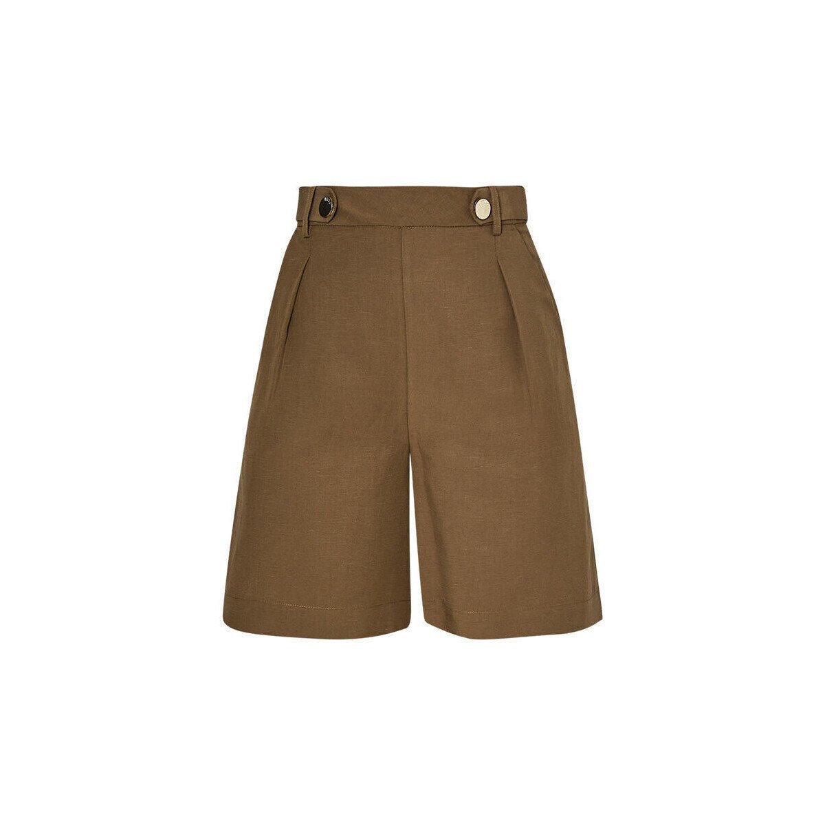 Brown mixed linen jort bermuda Lui Jo