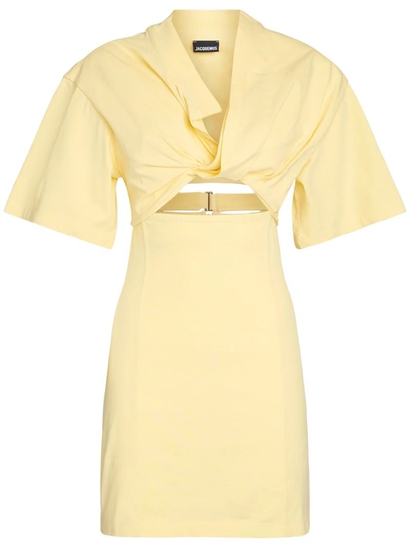 Short Jacquemus buttermilk yellow dress