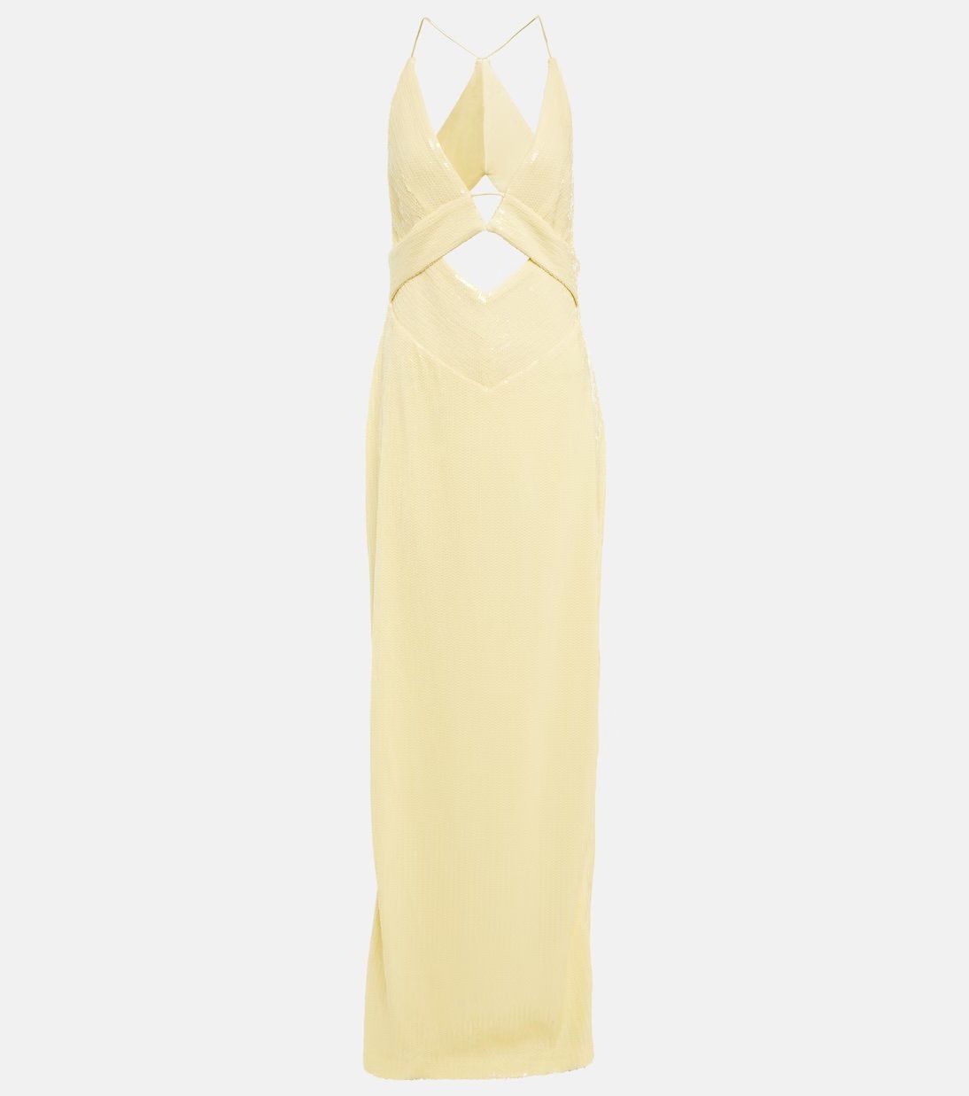 Long Galvan buttermilk yellow dress