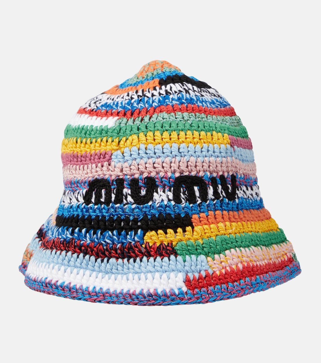 Multicolored crochet bucket hat by Miu Miu