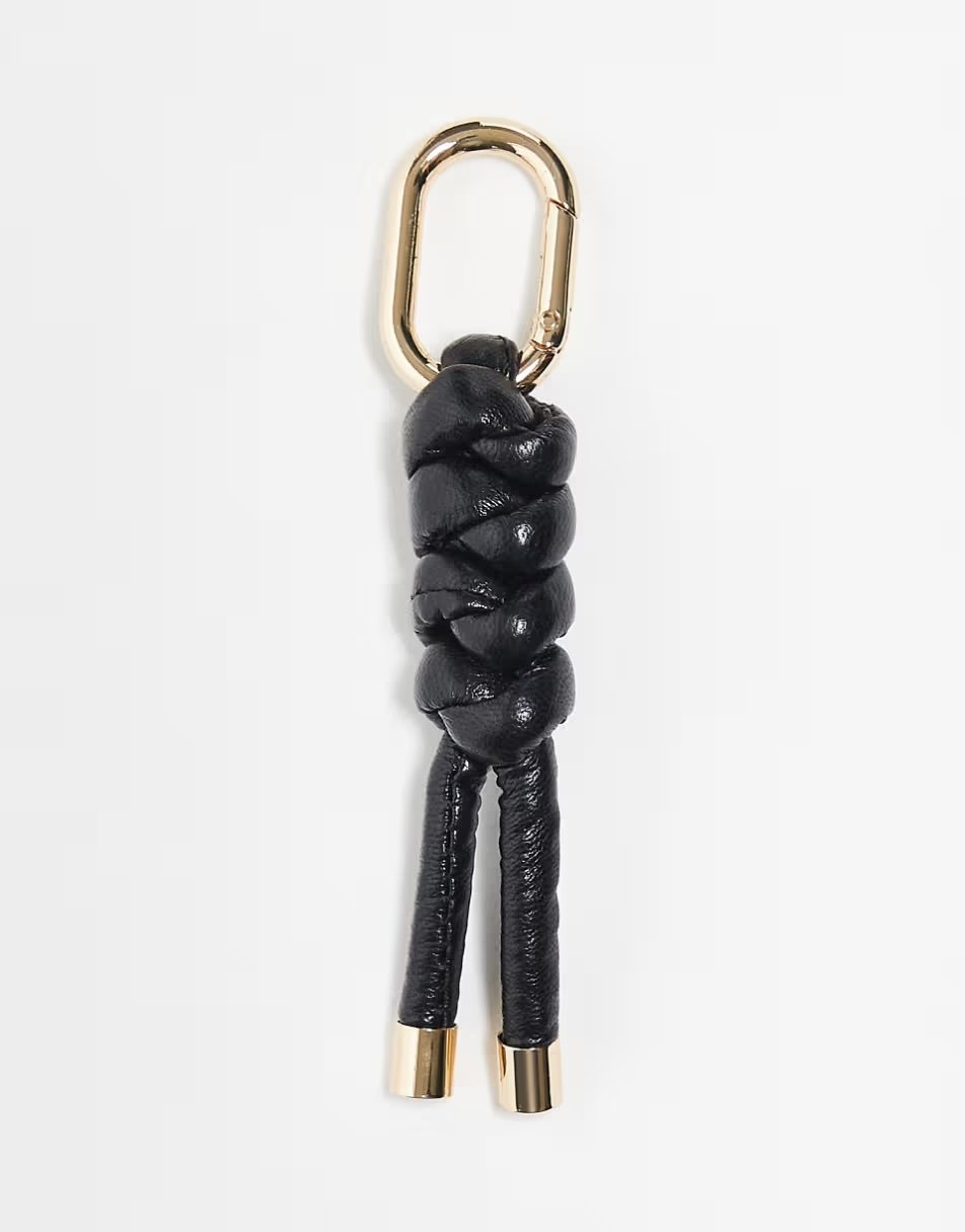 Knotted black bag charm Asos Design