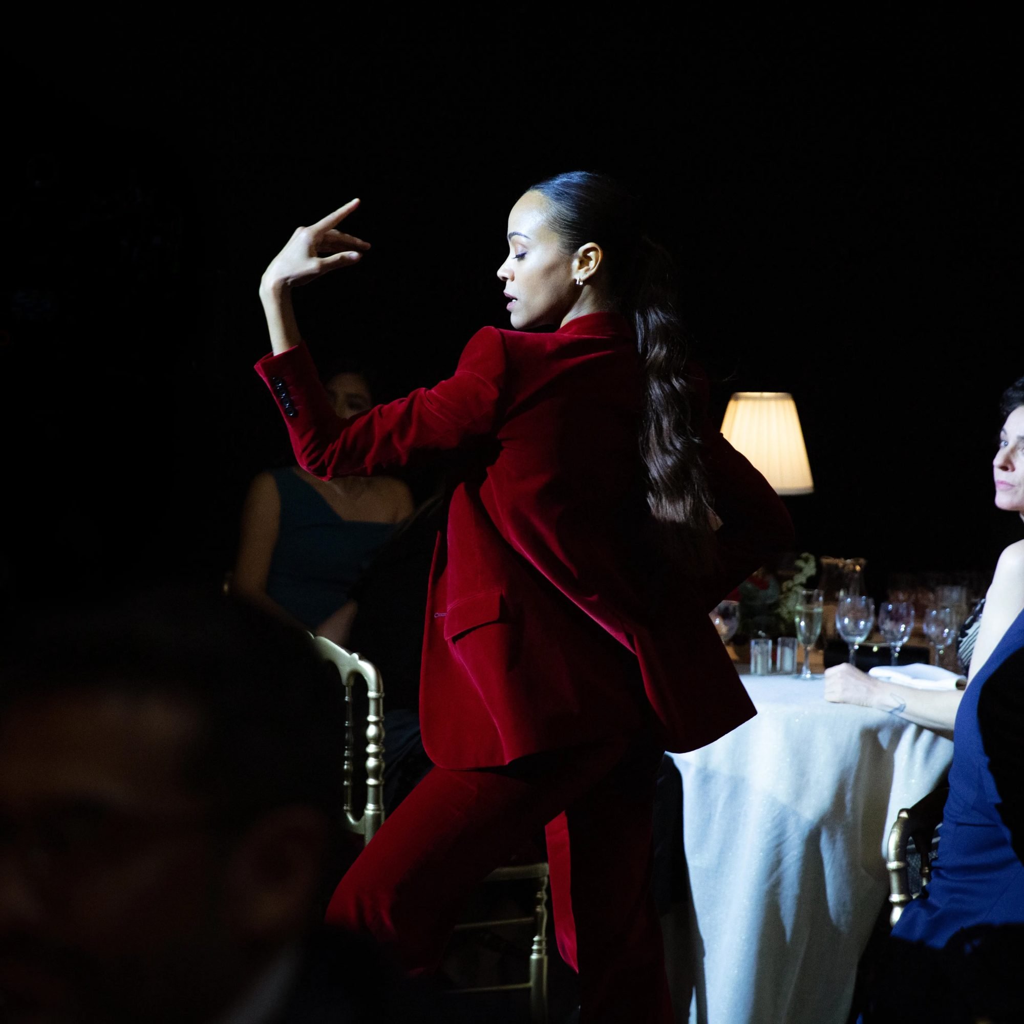 Zoe Saldana as Rita Moro Castro in the film Emilia Pérez by Jacques Audiard, Saint Laurent Productions