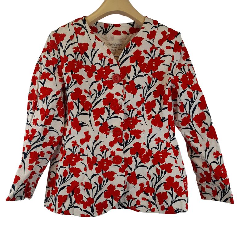 Yves Saint Laurent Red Floral Jacket