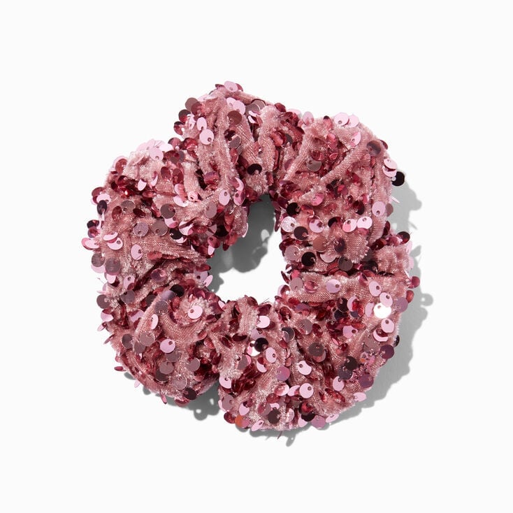 Pink sequin scrunchie Claire's